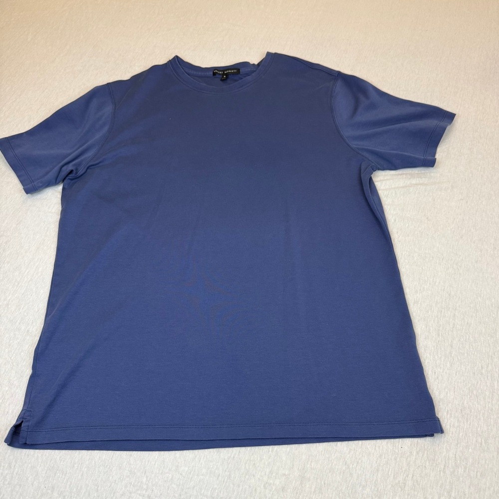 Robert Barakett Mens Navy Blue Crew Neck T Shirt‎ XL 100% pima Cotton Blend - Picture 2 of 8